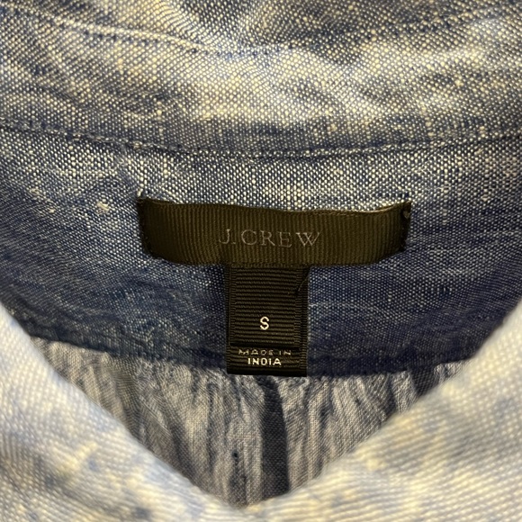 EUC Jcrew Linen Button Down Shirt Chambray - Picture 2 of 4